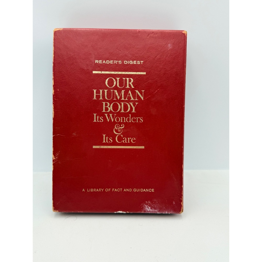 Reader's Digest Our Human Body Book Red Tan Good Vintage Hardcover Slipcase